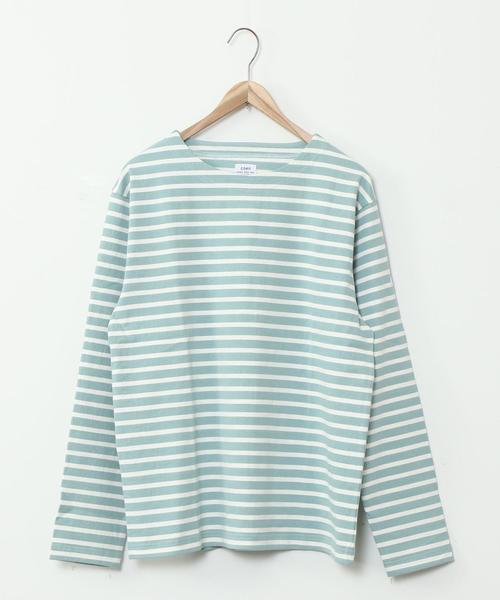 coen（コーエン）の「ボーダーボートネックTシャツ（Tシャツ/カットソー・メンズ・ベージュ/ケリー・MEDIUM/X-LARGE/LARGE/SMALL）」の6枚目の写真