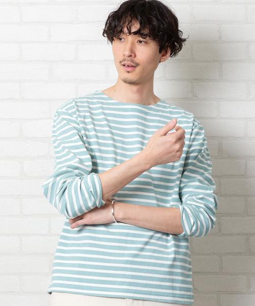 coen（コーエン）の「ボーダーボートネックTシャツ（Tシャツ/カットソー・メンズ・ベージュ/ケリー・MEDIUM/X-LARGE/LARGE/SMALL）」の7枚目の写真