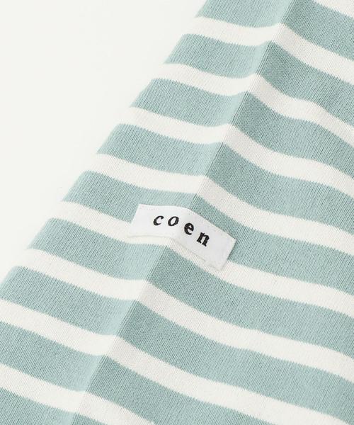 coen（コーエン）の「ボーダーボートネックTシャツ（Tシャツ/カットソー・メンズ・ベージュ/ケリー・MEDIUM/X-LARGE/LARGE/SMALL）」の14枚目の写真
