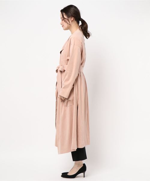 allureville（アルアバイル）の「フェイクスエードノーカラーコート  
