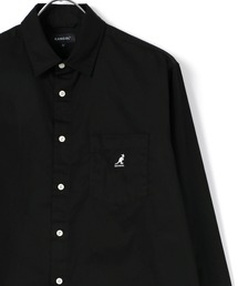 KANGOL/カンゴール コットン 無地 ストライプ レギュラーカラーシャツ
