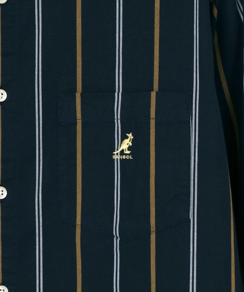 KANGOL(カンゴール)の「KANGOL/カンゴール コットン 無地 ストライプ レギュラーカラーシャツ(シャツ/ブラウス・メンズ・ホワイト/ネイビー/ベージュ/ブルー系その他/ベージュ系その他/ホワイト系その他/ワイン/ブラウン系その他/ブラック・M/L/XL)」の19枚目の写真