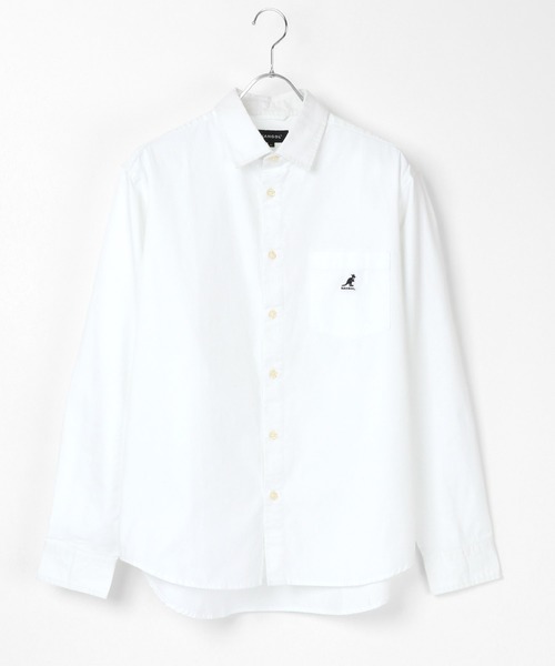 KANGOL(カンゴール)の「KANGOL/カンゴール コットン 無地 ストライプ レギュラーカラーシャツ(シャツ/ブラウス・メンズ・ホワイト/ネイビー/ベージュ/ブルー系その他/ベージュ系その他/ホワイト系その他/ワイン/ブラウン系その他/ブラック・M/L/XL)」の16枚目の写真