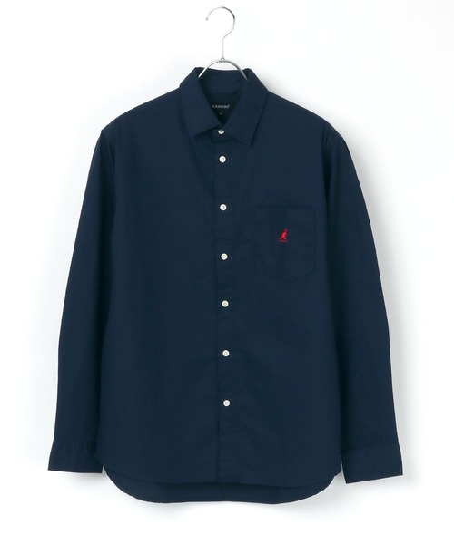 KANGOL(カンゴール)の「KANGOL/カンゴール コットン 無地 ストライプ レギュラーカラーシャツ(シャツ/ブラウス・メンズ・ホワイト/ネイビー/ベージュ/ブルー系その他/ベージュ系その他/ホワイト系その他/ワイン/ブラウン系その他/ブラック・M/L/XL)」の21枚目の写真