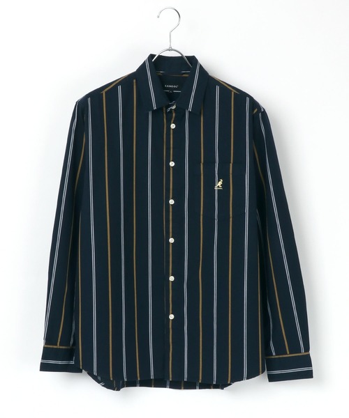 KANGOL(カンゴール)の「KANGOL/カンゴール コットン 無地 ストライプ レギュラーカラーシャツ(シャツ/ブラウス・メンズ・ホワイト/ネイビー/ベージュ/ブルー系その他/ベージュ系その他/ホワイト系その他/ワイン/ブラウン系その他/ブラック・M/L/XL)」の12枚目の写真