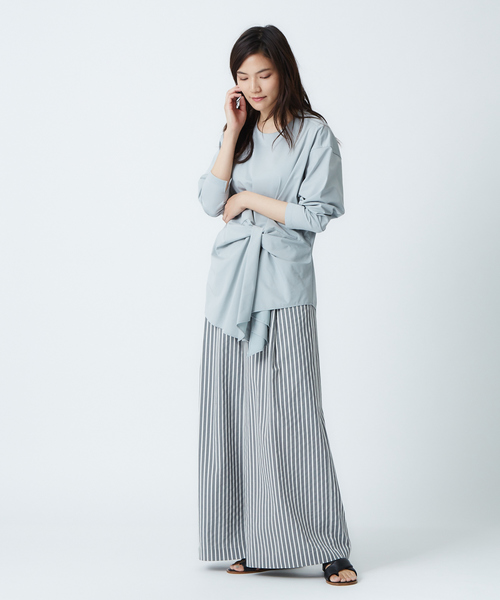 qualite(カリテ)の「ウエストクロスプルオーバー(Tシャツ/カットソー・レディース・ホワイト/ブラウン/ブルー系その他2/ホワイト系その他・フリー)」の17枚目の写真