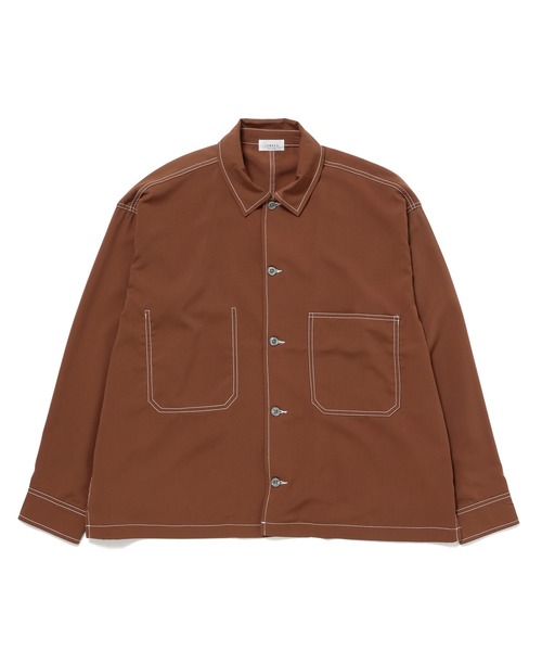 JUNRED(ジュンレッド)の「ポリツイルオーバーステッチシャツ(シャツ/ブラウス・メンズ・ブラウン/ブラック/ベージュ・M/L/LL)」の3枚目の写真