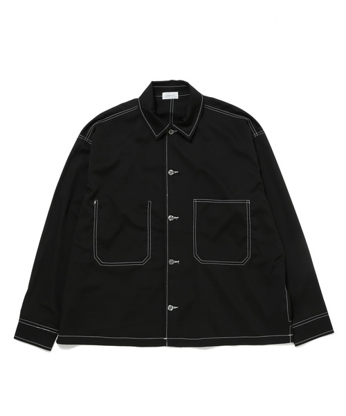 JUNRED(ジュンレッド)の「ポリツイルオーバーステッチシャツ(シャツ/ブラウス・メンズ・ブラウン/ブラック/ベージュ・M/L/LL)」の2枚目の写真