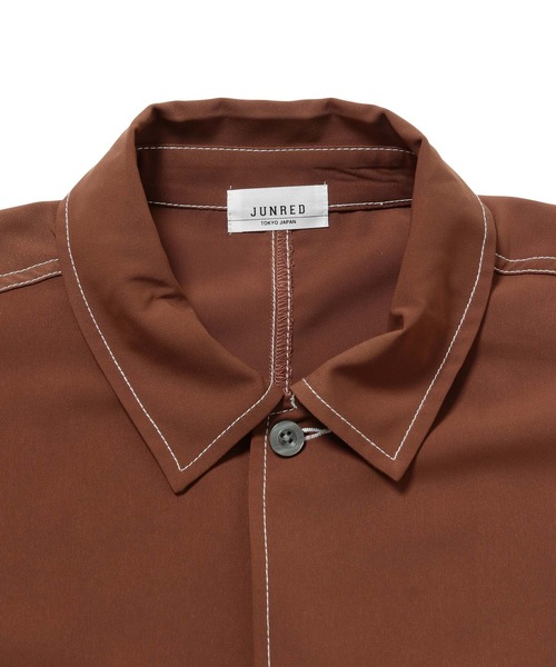 JUNRED(ジュンレッド)の「ポリツイルオーバーステッチシャツ(シャツ/ブラウス・メンズ・ブラウン/ブラック/ベージュ・M/L/LL)」の10枚目の写真