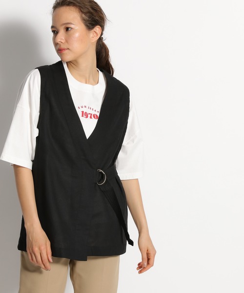 niko and...(ニコアンド)の「麻混タイロッケンベスト(ベスト・レディース・ブラック/ブラウン/オリーブ・MEDIUM/LARGE)」の2枚目の写真