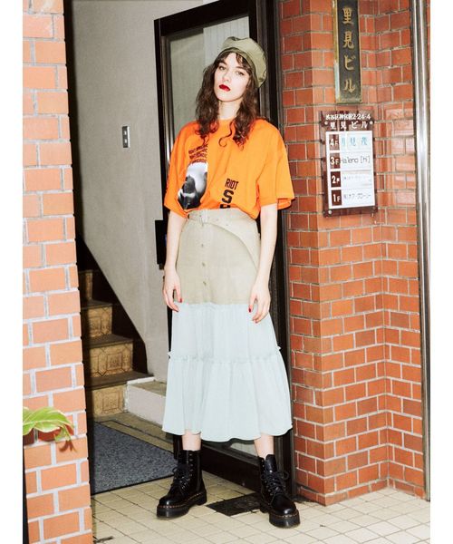 jouetie（ジュエティ）の「フロントボタンシースルースカート（スカート・レディース・アイボリー/ブラック/ミント/ブルー・MEDIUM）」の7枚目の写真