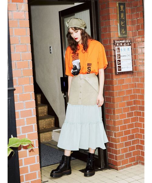 jouetie（ジュエティ）の「フロントボタンシースルースカート（スカート・レディース・アイボリー/ブラック/ミント/ブルー・MEDIUM）」の8枚目の写真