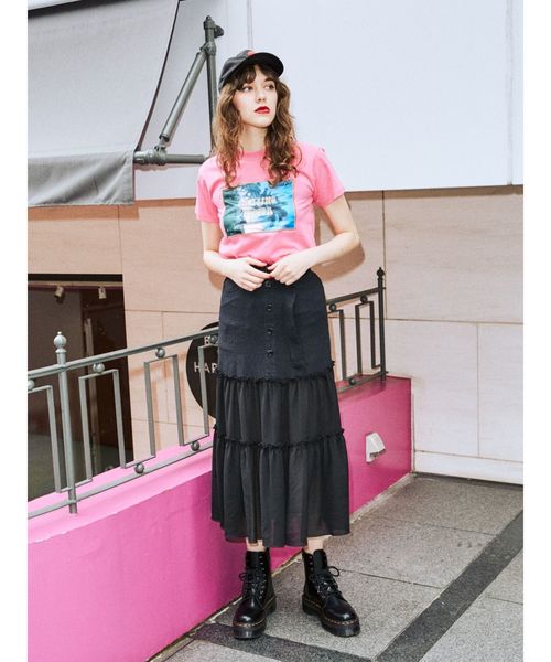 jouetie（ジュエティ）の「フロントボタンシースルースカート（スカート・レディース・アイボリー/ブラック/ミント/ブルー・MEDIUM）」の10枚目の写真