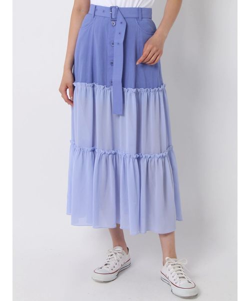 jouetie（ジュエティ）の「フロントボタンシースルースカート（スカート・レディース・アイボリー/ブラック/ミント/ブルー・MEDIUM）」の13枚目の写真