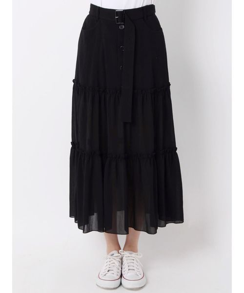 jouetie（ジュエティ）の「フロントボタンシースルースカート（スカート・レディース・アイボリー/ブラック/ミント/ブルー・MEDIUM）」の15枚目の写真
