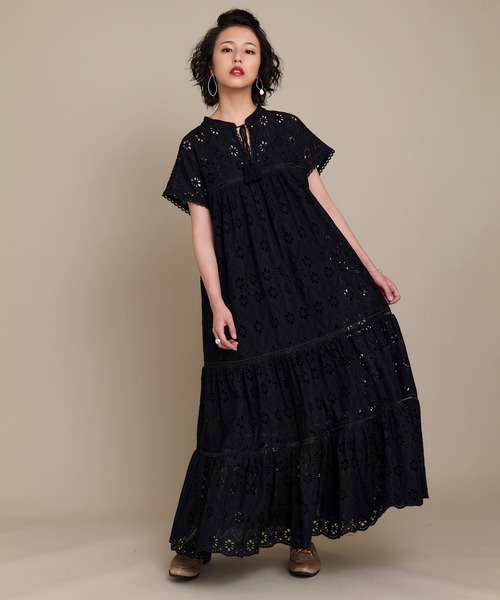 KOH.style（コースタイル）の「総レースティアードワンピース（ワンピース・レディース・オフホワイト/ブラック・FREE）」の16枚目の写真