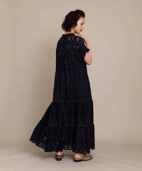 KOH.style（コースタイル）の「総レースティアードワンピース（ワンピース・レディース・オフホワイト/ブラック・FREE）」の13枚目の写真