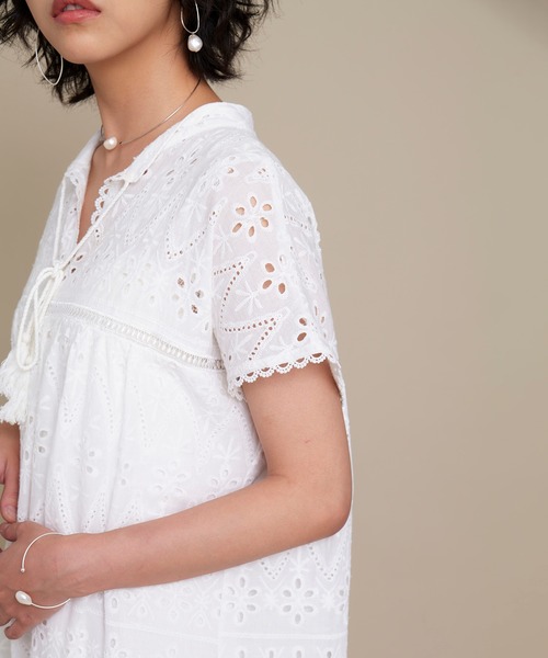 KOH.style（コースタイル）の「総レースティアードワンピース（ワンピース・レディース・オフホワイト/ブラック・FREE）」の18枚目の写真