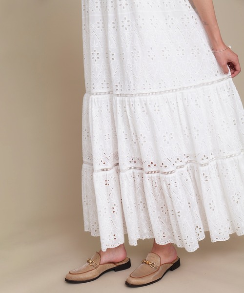 KOH.style（コースタイル）の「総レースティアードワンピース（ワンピース・レディース・オフホワイト/ブラック・FREE）」の3枚目の写真