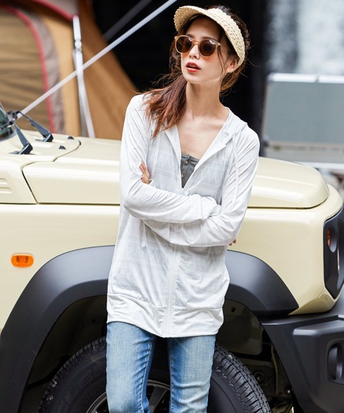 Fashion Letter（ファッションレター）の「長袖ラッシュガードパーカ（ラッシュガード・レディース・ネイビー/ミント/ブラック/ピンク/その他3/パープル/イエロー/グレー/その他1/その他4/ホワイト/その他2・L-XL/M-L）」の10枚目の写真