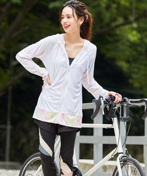 Fashion Letter（ファッションレター）の「長袖ラッシュガードパーカ（ラッシュガード・レディース・ネイビー/ミント/ブラック/ピンク/その他3/パープル/イエロー/グレー/その他1/その他4/ホワイト/その他2・L-XL/M-L）」の11枚目の写真