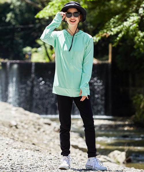 Fashion Letter（ファッションレター）の「長袖ラッシュガードパーカ（ラッシュガード・レディース・ネイビー/ミント/ブラック/ピンク/その他3/パープル/イエロー/グレー/その他1/その他4/ホワイト/その他2・L-XL/M-L）」の4枚目の写真