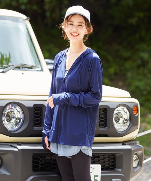 Fashion Letter（ファッションレター）の「長袖ラッシュガードパーカ（ラッシュガード・レディース・ネイビー/ミント/ブラック/ピンク/その他3/パープル/イエロー/グレー/その他1/その他4/ホワイト/その他2・L-XL/M-L）」の14枚目の写真