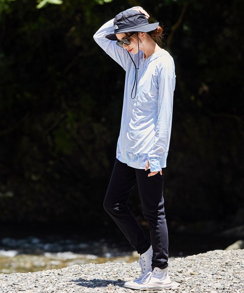 Fashion Letter（ファッションレター）の「長袖ラッシュガードパーカ（ラッシュガード・レディース・ネイビー/ミント/ブラック/ピンク/その他3/パープル/イエロー/グレー/その他1/その他4/ホワイト/その他2・L-XL/M-L）」の22枚目の写真