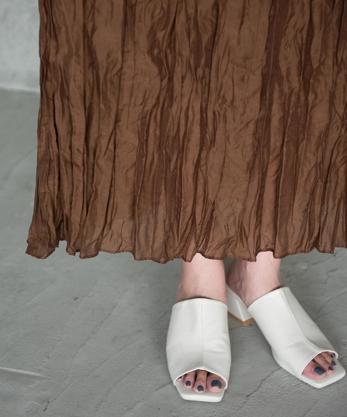 Aunt Marie's（アントマリーズ）の「ワッシャーロングキャミワンピース / AUNT MARIE'S（ワンピース・レディース・ブラック/ダークグリーン/ベージュ/パープル/ブラウン・FREE）」の21枚目の写真