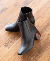 menue | ブロックヒール スクエアトゥブーツ(ブーツ)