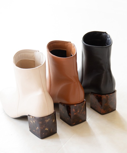 menue(メヌエ)の「ブロックヒール スクエアトゥブーツ(ブーツ・レディース・ブラック/ブラウン/アイボリー・LL/3L/S/M/L/XS)」の10枚目の写真