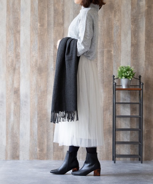 menue(メヌエ)の「ブロックヒール スクエアトゥブーツ(ブーツ・レディース・ブラック/ブラウン/アイボリー・LL/3L/S/M/L/XS)」の8枚目の写真