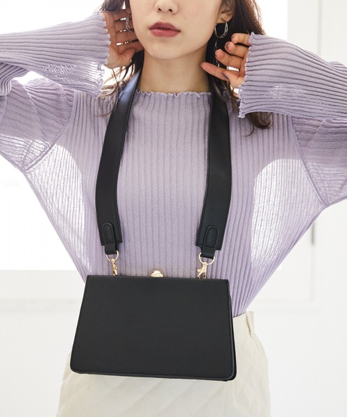 Heather(ヘザー)の「ボールガマグチBAG 919957(ショルダーバッグ・レディース・アイボリー/ブラック/イエロー・ONESIZE)」の4枚目の写真