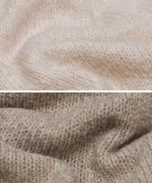 reca（レカ）の「ハイネックロングニット（チュニック・レディース・アイボリー/モカ・M）」の17枚目の写真