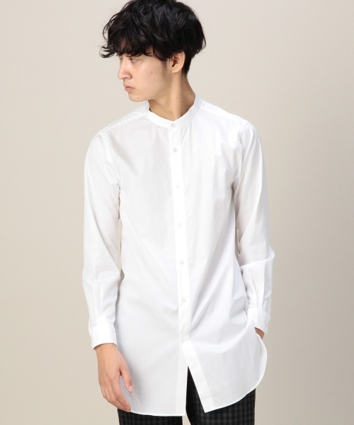 BEAUTY&YOUTH UNITED ARROWS（ビューティーアンドユースユナイテッドアローズ）の「BY ブロード ロング バンドカラー シャツ ◆（シャツ/ブラウス・メンズ・ネイビー/ホワイト・MEDIUM/LARGE/SMALL）」の12枚目の写真