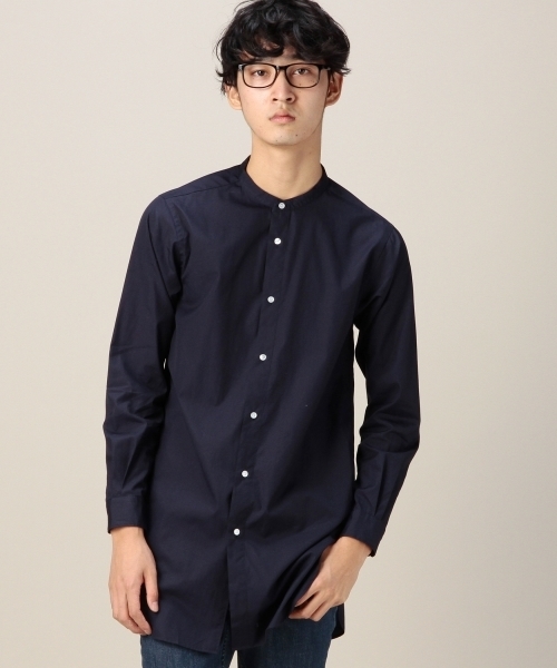 BEAUTY&YOUTH UNITED ARROWS（ビューティーアンドユースユナイテッドアローズ）の「BY ブロード ロング バンドカラー シャツ ◆（シャツ/ブラウス・メンズ・ネイビー/ホワイト・MEDIUM/LARGE/SMALL）」の13枚目の写真