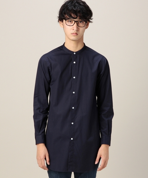 BEAUTY&YOUTH UNITED ARROWS（ビューティーアンドユースユナイテッドアローズ）の「BY ブロード ロング バンドカラー シャツ ◆（シャツ/ブラウス・メンズ・ネイビー/ホワイト・MEDIUM/LARGE/SMALL）」の3枚目の写真