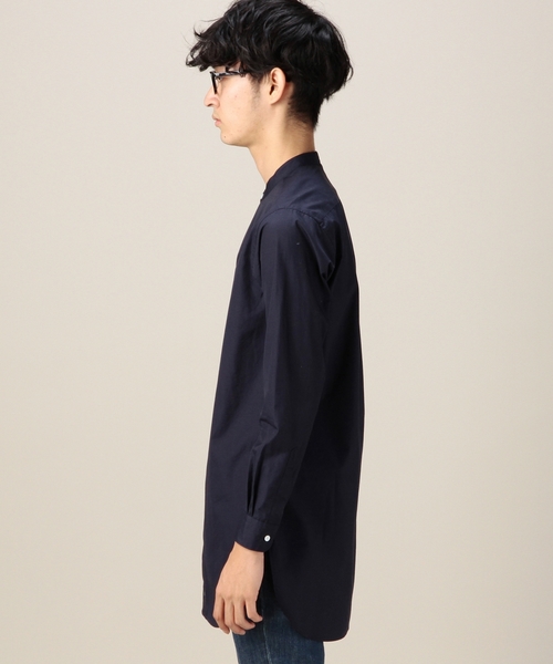 BEAUTY&YOUTH UNITED ARROWS（ビューティーアンドユースユナイテッドアローズ）の「BY ブロード ロング バンドカラー シャツ ◆（シャツ/ブラウス・メンズ・ネイビー/ホワイト・MEDIUM/LARGE/SMALL）」の4枚目の写真