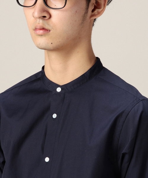 BEAUTY&YOUTH UNITED ARROWS（ビューティーアンドユースユナイテッドアローズ）の「BY ブロード ロング バンドカラー シャツ ◆（シャツ/ブラウス・メンズ・ネイビー/ホワイト・MEDIUM/LARGE/SMALL）」の6枚目の写真