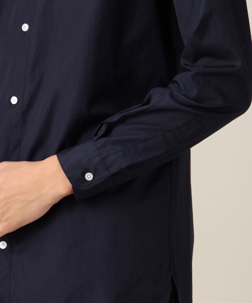 BEAUTY&YOUTH UNITED ARROWS（ビューティーアンドユースユナイテッドアローズ）の「BY ブロード ロング バンドカラー シャツ ◆（シャツ/ブラウス・メンズ・ネイビー/ホワイト・MEDIUM/LARGE/SMALL）」の7枚目の写真