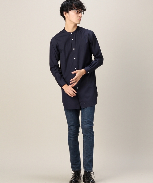 BEAUTY&YOUTH UNITED ARROWS（ビューティーアンドユースユナイテッドアローズ）の「BY ブロード ロング バンドカラー シャツ ◆（シャツ/ブラウス・メンズ・ネイビー/ホワイト・MEDIUM/LARGE/SMALL）」の11枚目の写真