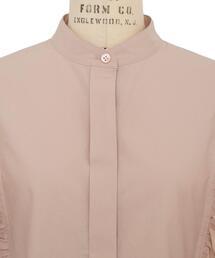 Drawer コットンギャザーフリル 比翼ブラウス モスグリーン 定価8万 Drawer コットンギャザーフリル 比翼ブラウス モスグリーン 定価