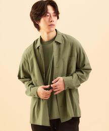 green label relaxing | ★ [ GLR/ lab ] コットン × レーヨン オープンカラー シャツ(シャツ/ブラウス)