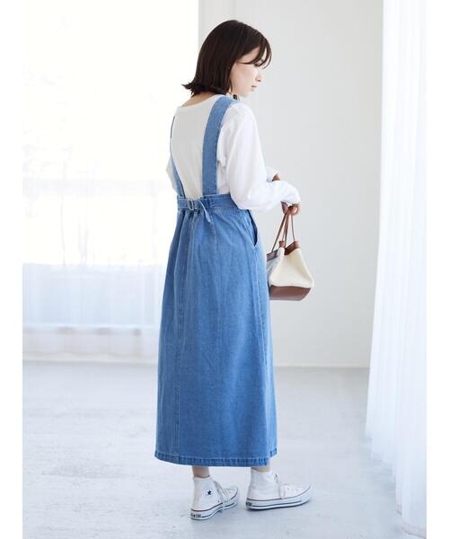 Sugar spoon（シュガースプーン）の「・SUGAR SPOON Vアキデニムジャンスカ＊（ジャンパースカート・レディース・ブラック/インディゴブルー/ライトインディゴブルー・FREE）」の14枚目の写真