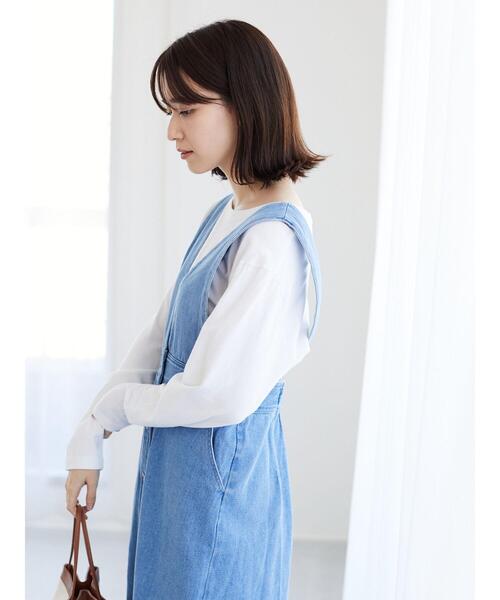 Sugar spoon（シュガースプーン）の「・SUGAR SPOON Vアキデニムジャンスカ＊（ジャンパースカート・レディース・ブラック/インディゴブルー/ライトインディゴブルー・FREE）」の15枚目の写真