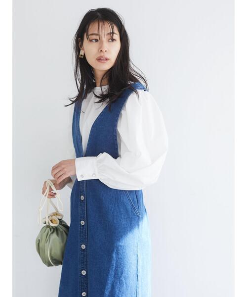 Sugar spoon（シュガースプーン）の「・SUGAR SPOON Vアキデニムジャンスカ＊（ジャンパースカート・レディース・ブラック/インディゴブルー/ライトインディゴブルー・FREE）」の18枚目の写真