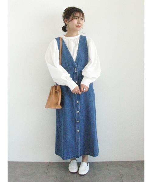 Sugar spoon（シュガースプーン）の「・SUGAR SPOON Vアキデニムジャンスカ＊（ジャンパースカート・レディース・ブラック/インディゴブルー/ライトインディゴブルー・FREE）」の21枚目の写真