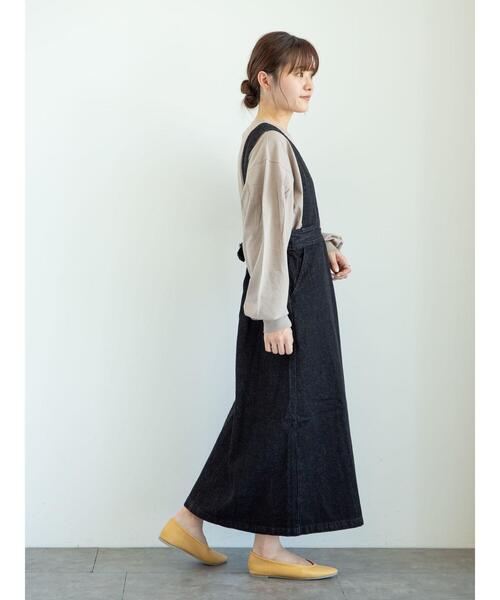 Sugar spoon（シュガースプーン）の「・SUGAR SPOON Vアキデニムジャンスカ＊（ジャンパースカート・レディース・ブラック/インディゴブルー/ライトインディゴブルー・FREE）」の6枚目の写真