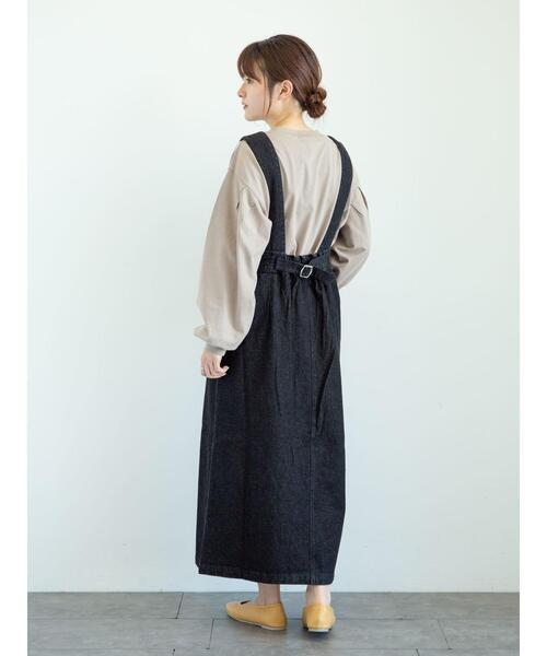 Sugar spoon（シュガースプーン）の「・SUGAR SPOON Vアキデニムジャンスカ＊（ジャンパースカート・レディース・ブラック/インディゴブルー/ライトインディゴブルー・FREE）」の7枚目の写真