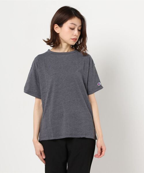 Champion(チャンピオン)の「【Champion/チャンピオン】レディース Tシャツ(Tシャツ/カットソー・レディース・ホワイト/パープル/ダークグリーン/ブラック/ベージュ・MEDIUM/LARGE)」の3枚目の写真